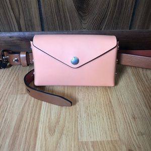 Rag & Bone Atlas Belt Bag peach and leather